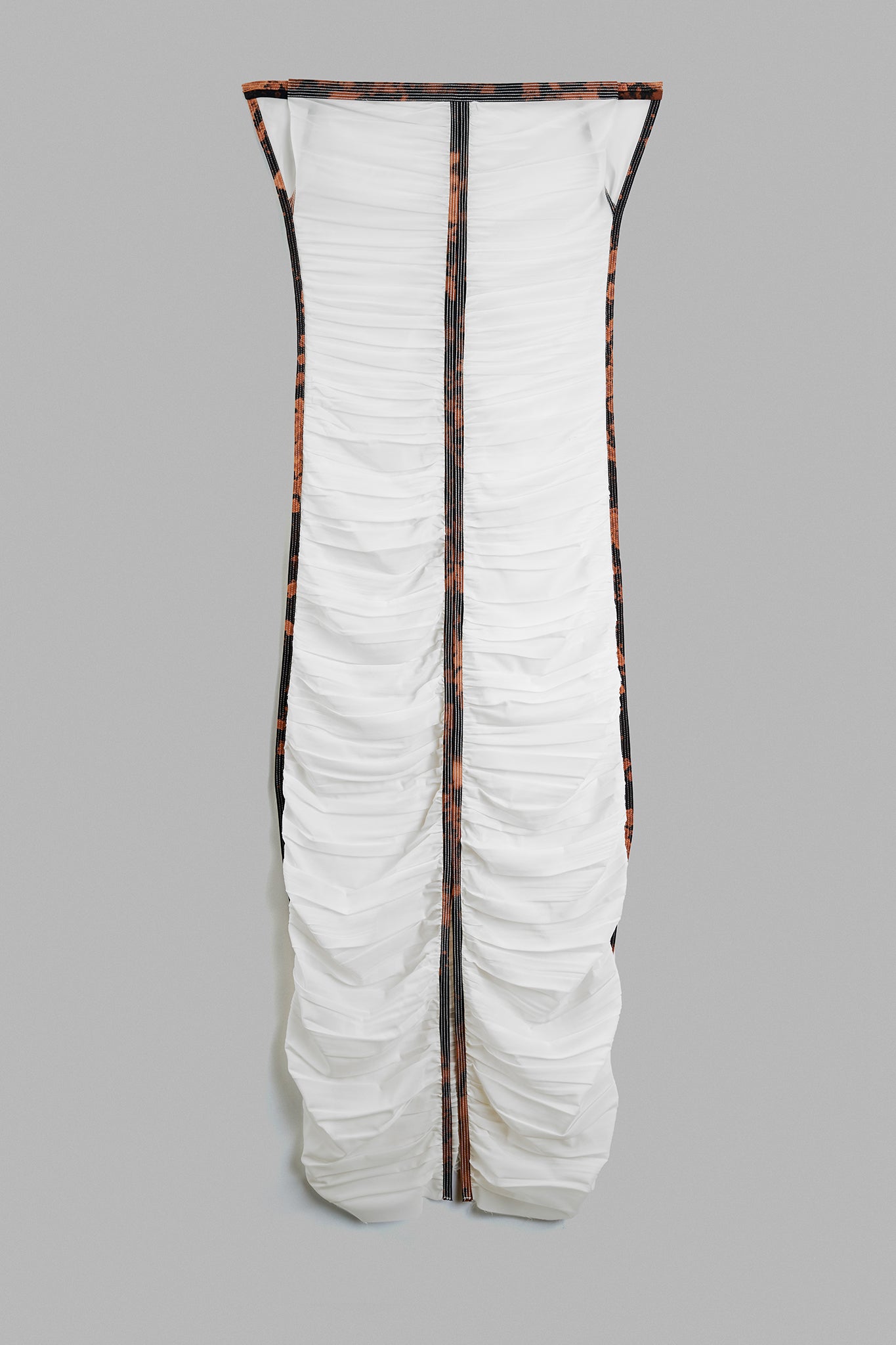 Vestido Bandeau Longo de Seda Drapeada  - Branco