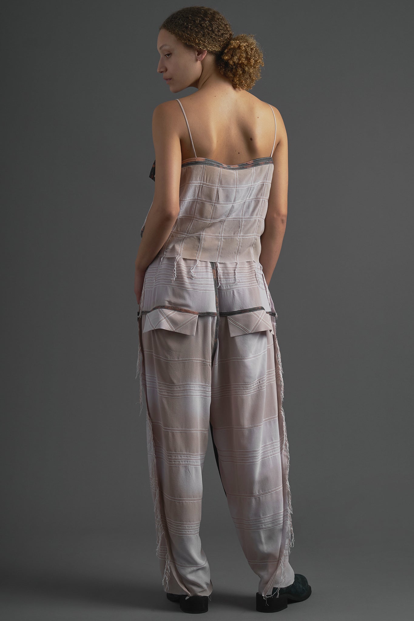 Calça Seda Pespontada - Lilás
