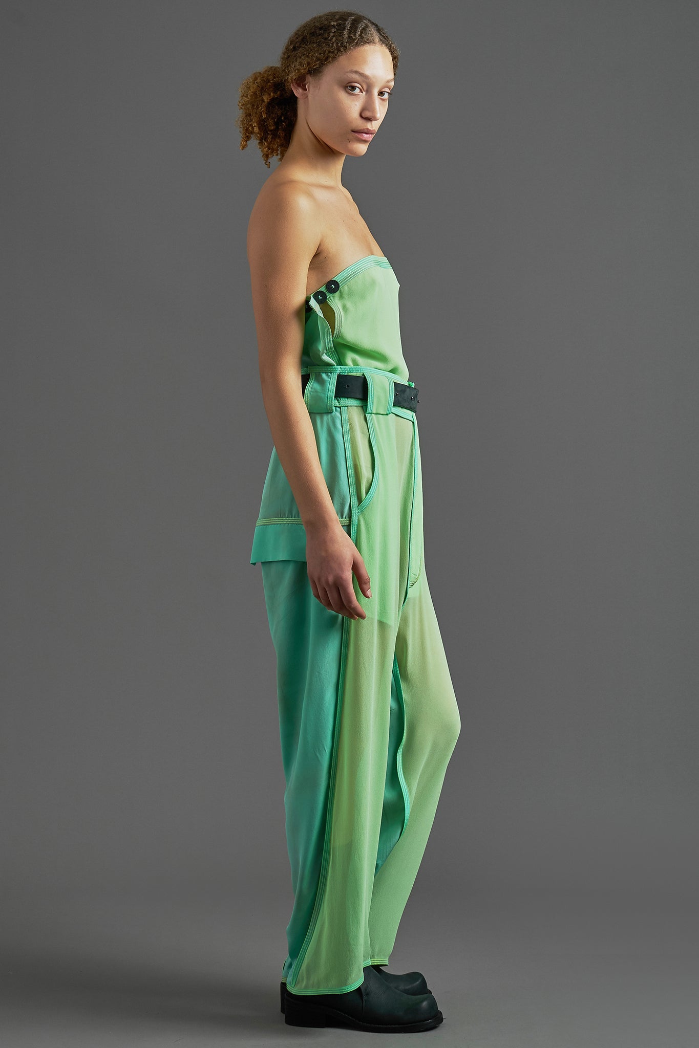 Top Bandeau Botões Seda - Menta&Acqua