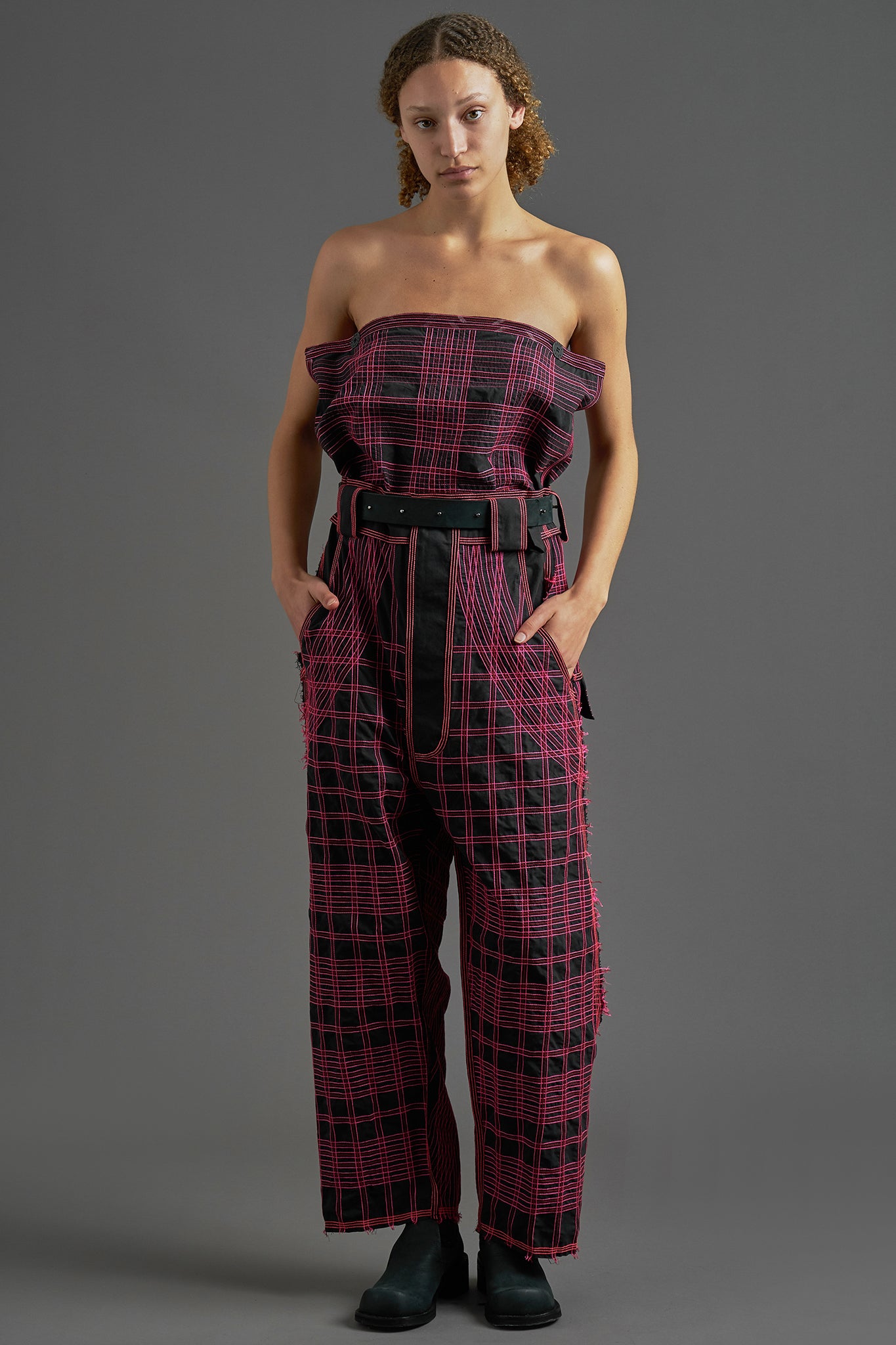 Calça Algodão Pespontada - Rosa