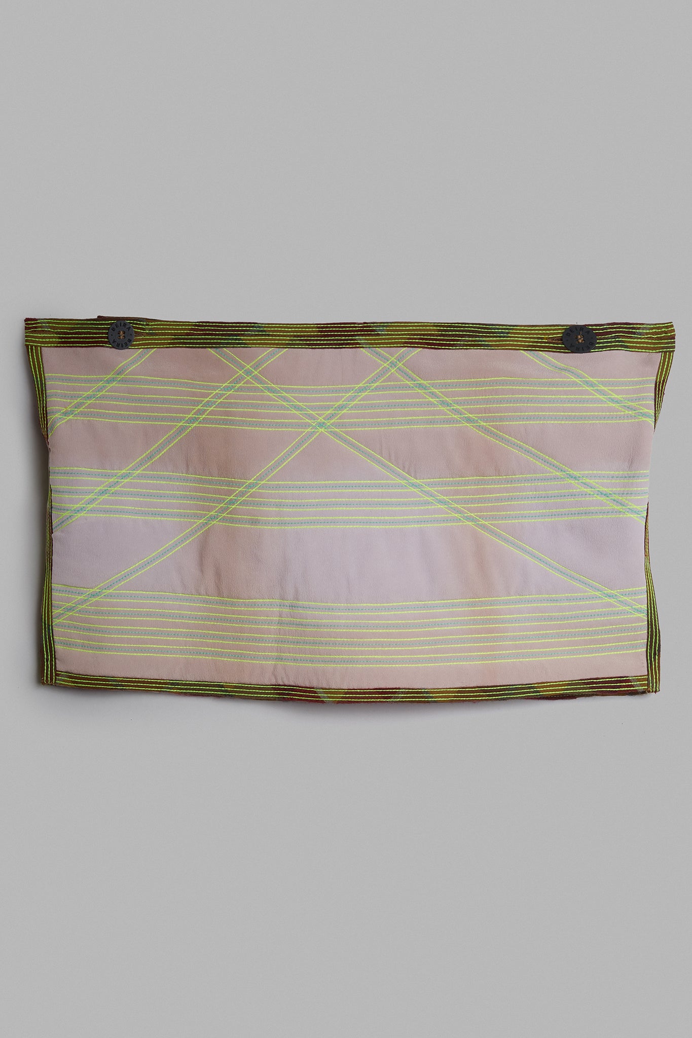 Top Bandeau Seda Matelassê - Lilás&Verde Neon