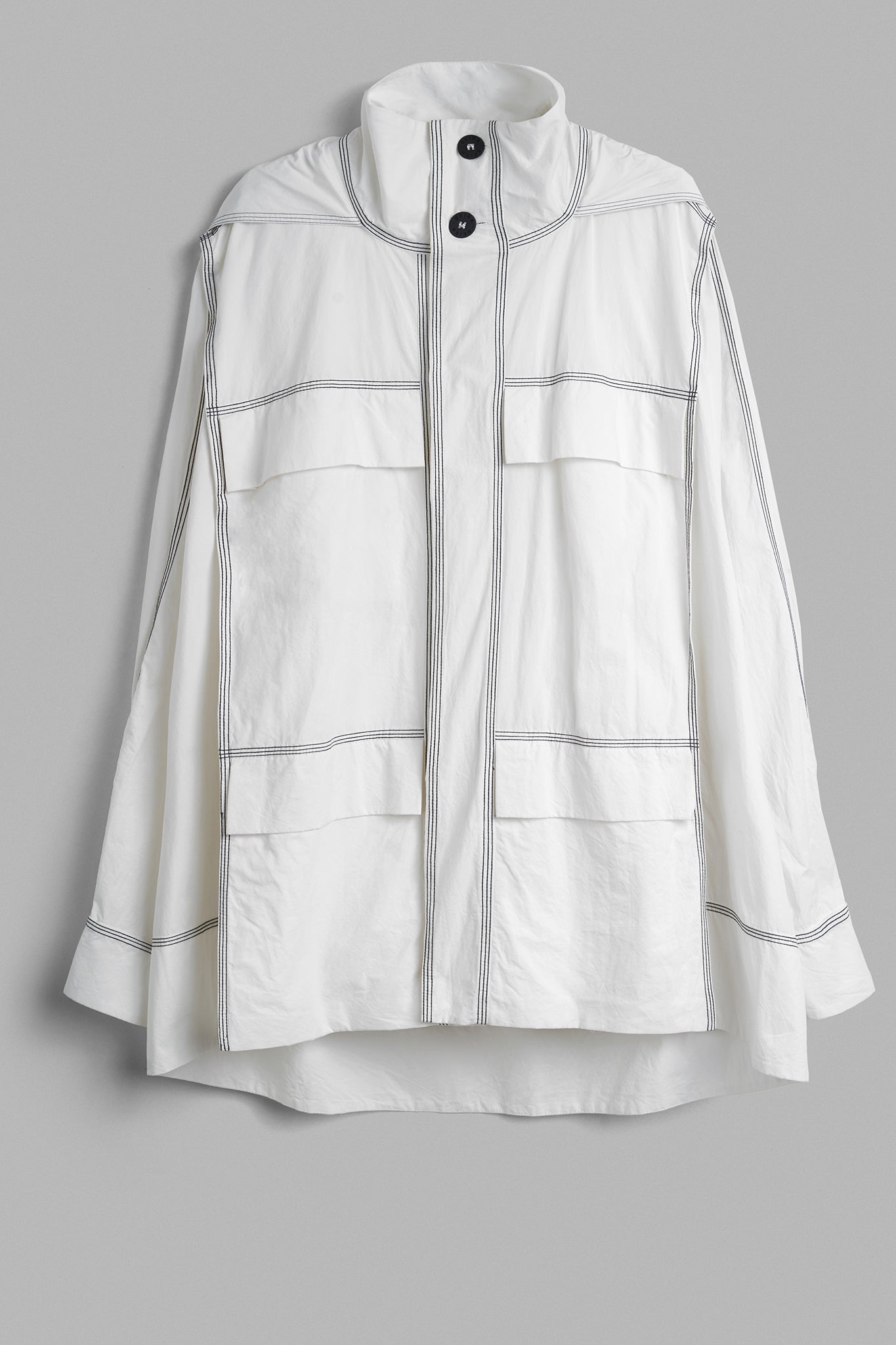 Casaco Algodão Seis Bolsos - Branco
