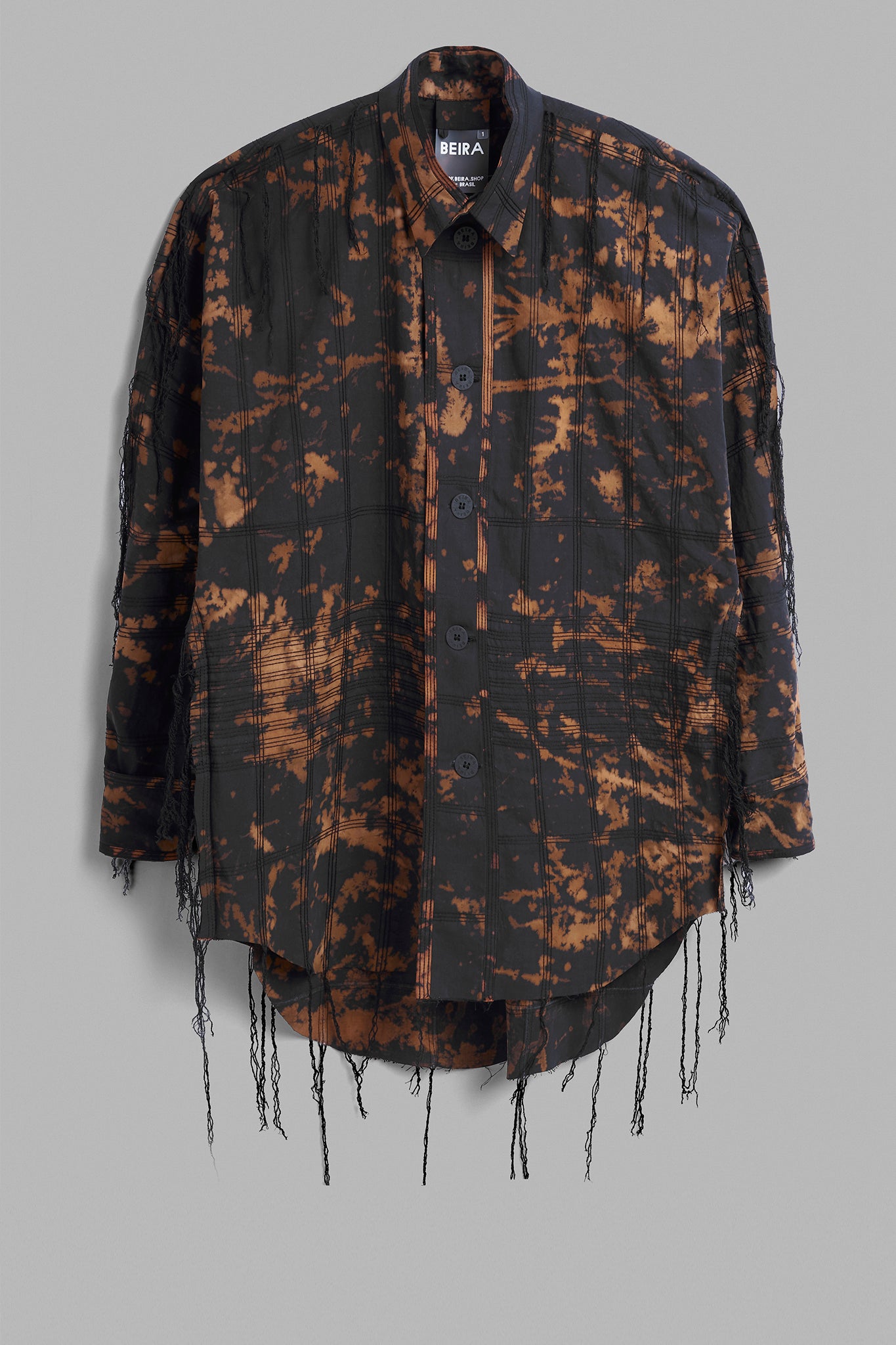 Camisa Algodão Pespontada - Preto Oxidado