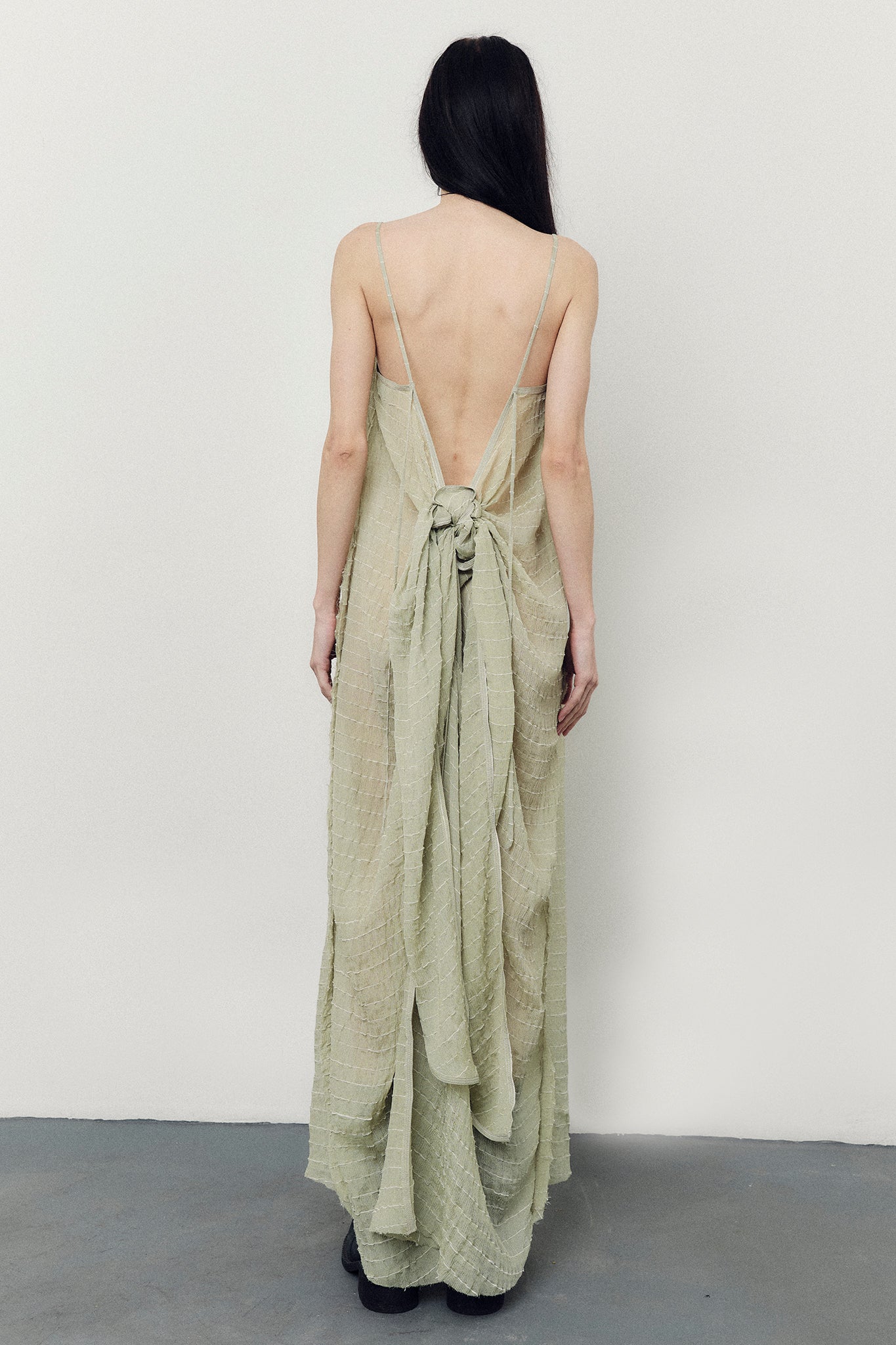 Vestido Barbara em Seda Texturizada - Hortelã