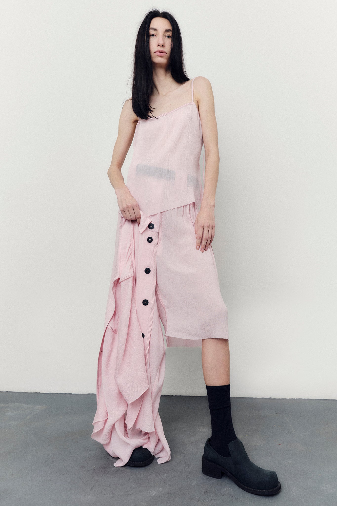 Top Decote Costas em Seda Texturizada - Rosa Pêssego