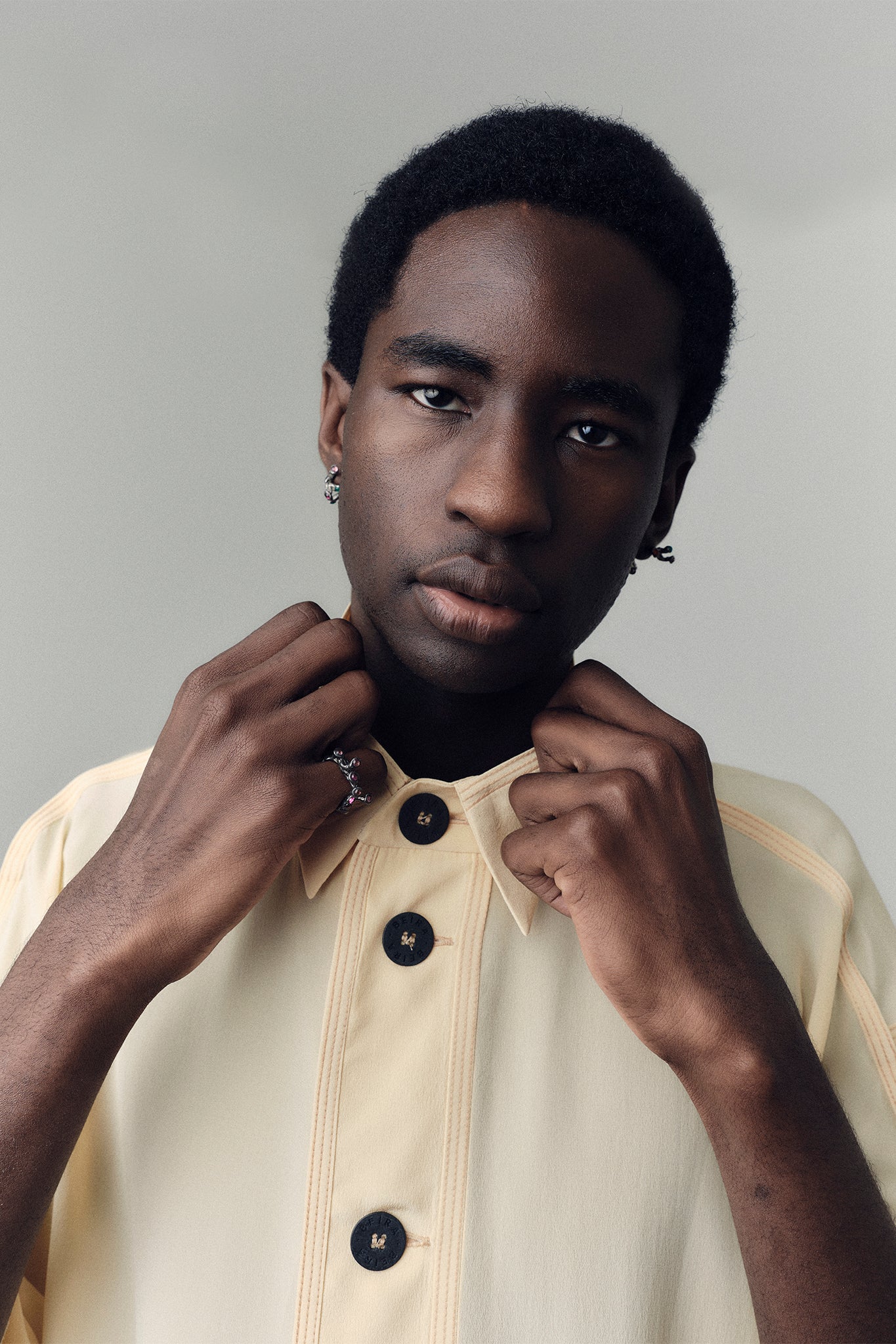 Camisa Oversized em Seda - Amarelo Manteiga