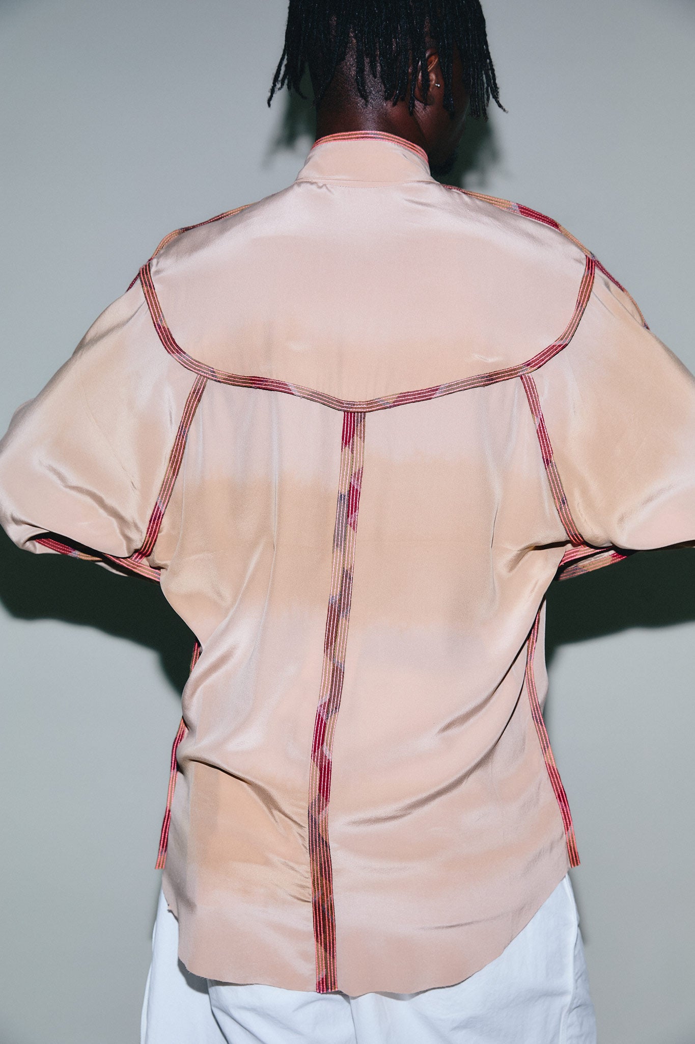Camisa Manga Longa Seda - Bege
