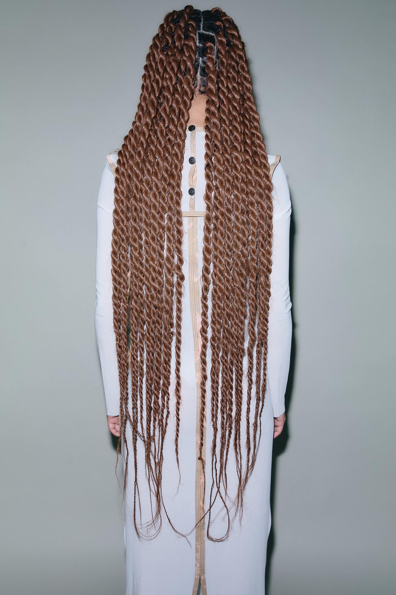 Vestido Manga Longa de Seda - Branco