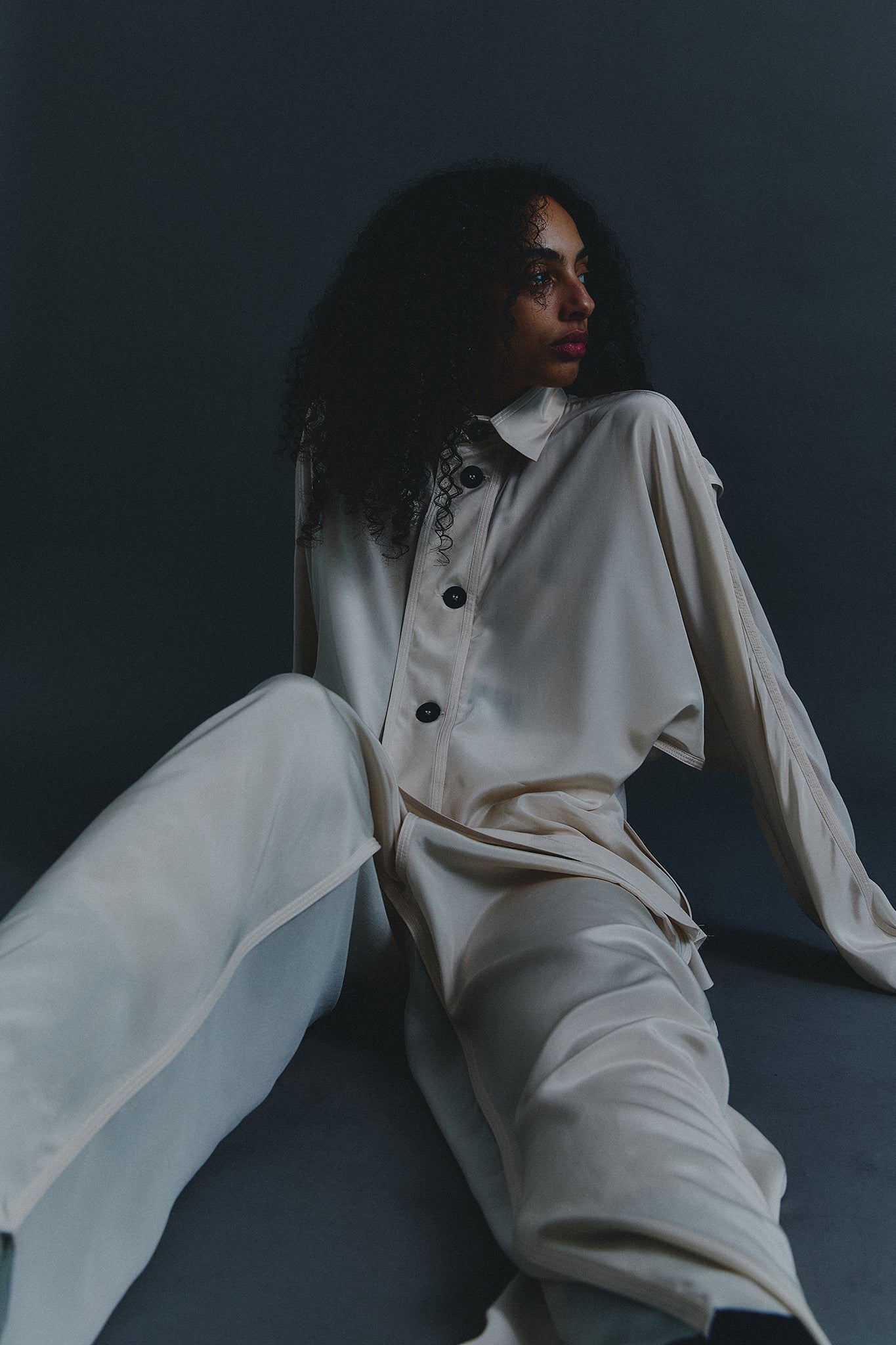 Camisa Seda Dupla - Off White