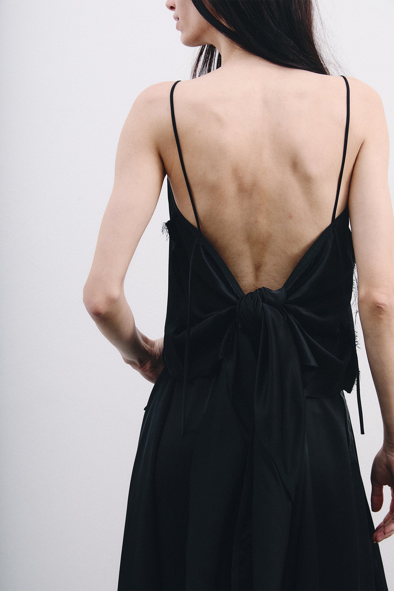 Blusa Barbara em Seda Cetim - Preto