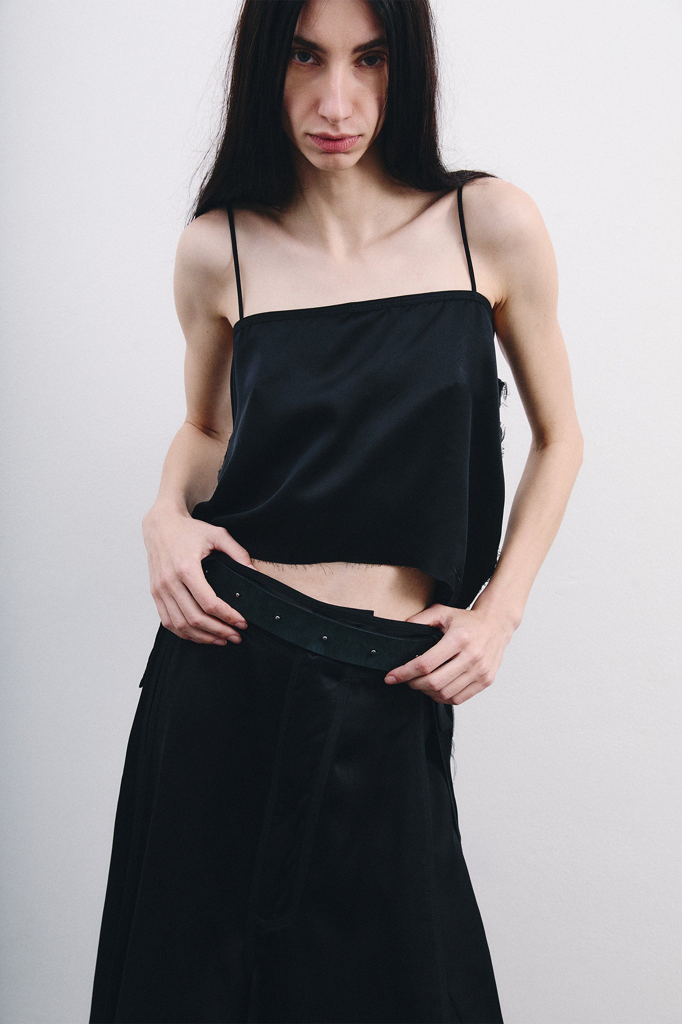 Blusa Barbara em Seda Cetim - Preto