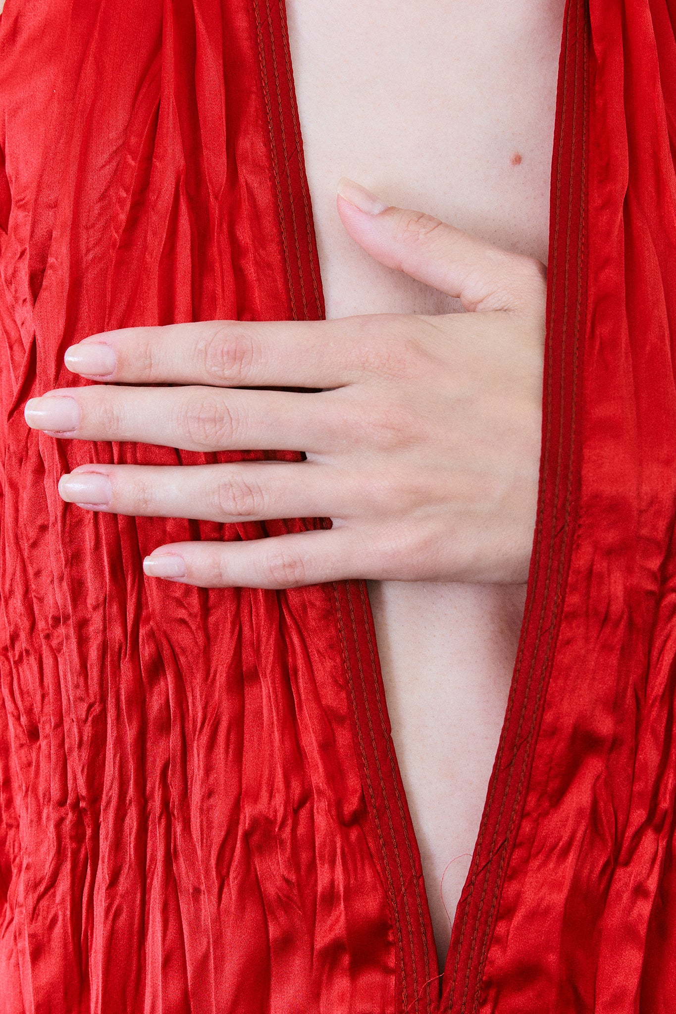 Vestido Frente Única Bufante Plissado - Vermelho