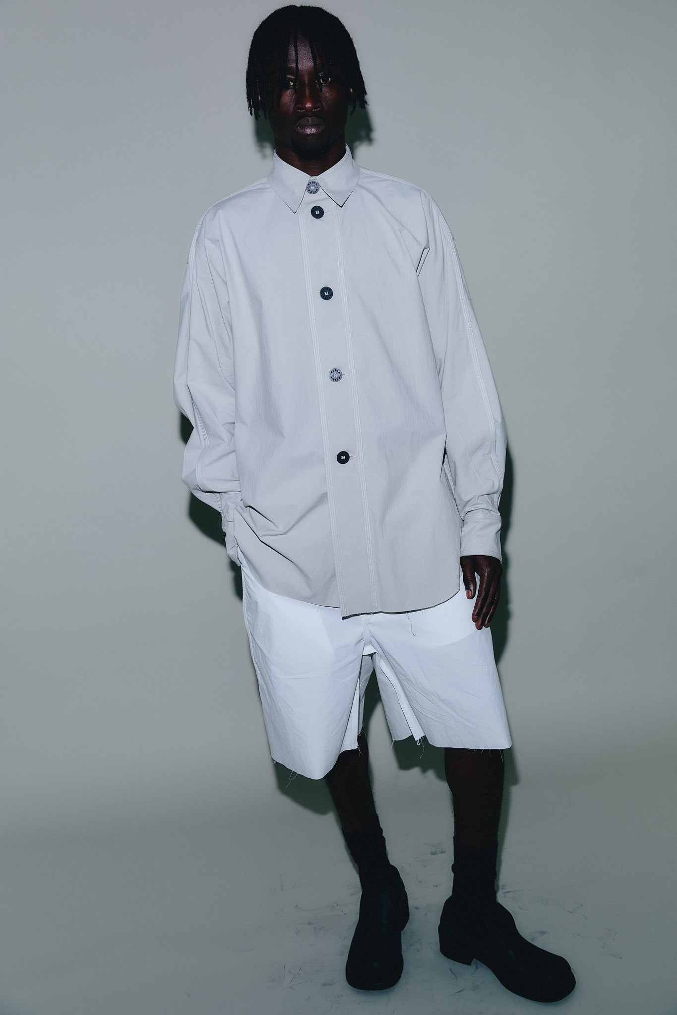 Camisa Manga Longa Algodão - Cinza