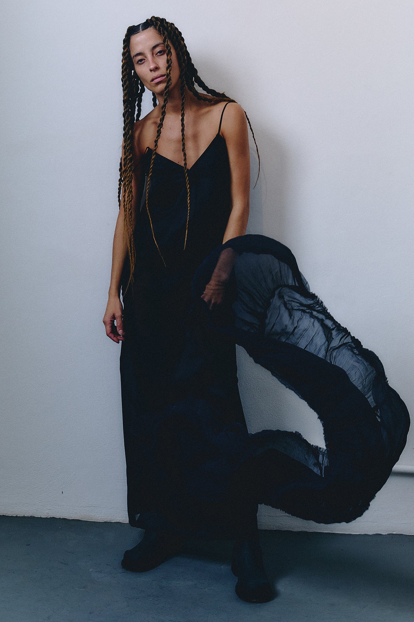 Vestido de Seda Losangos - Preto