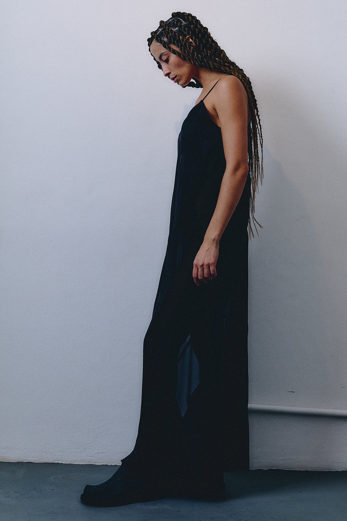 Vestido de Seda Losangos - Preto