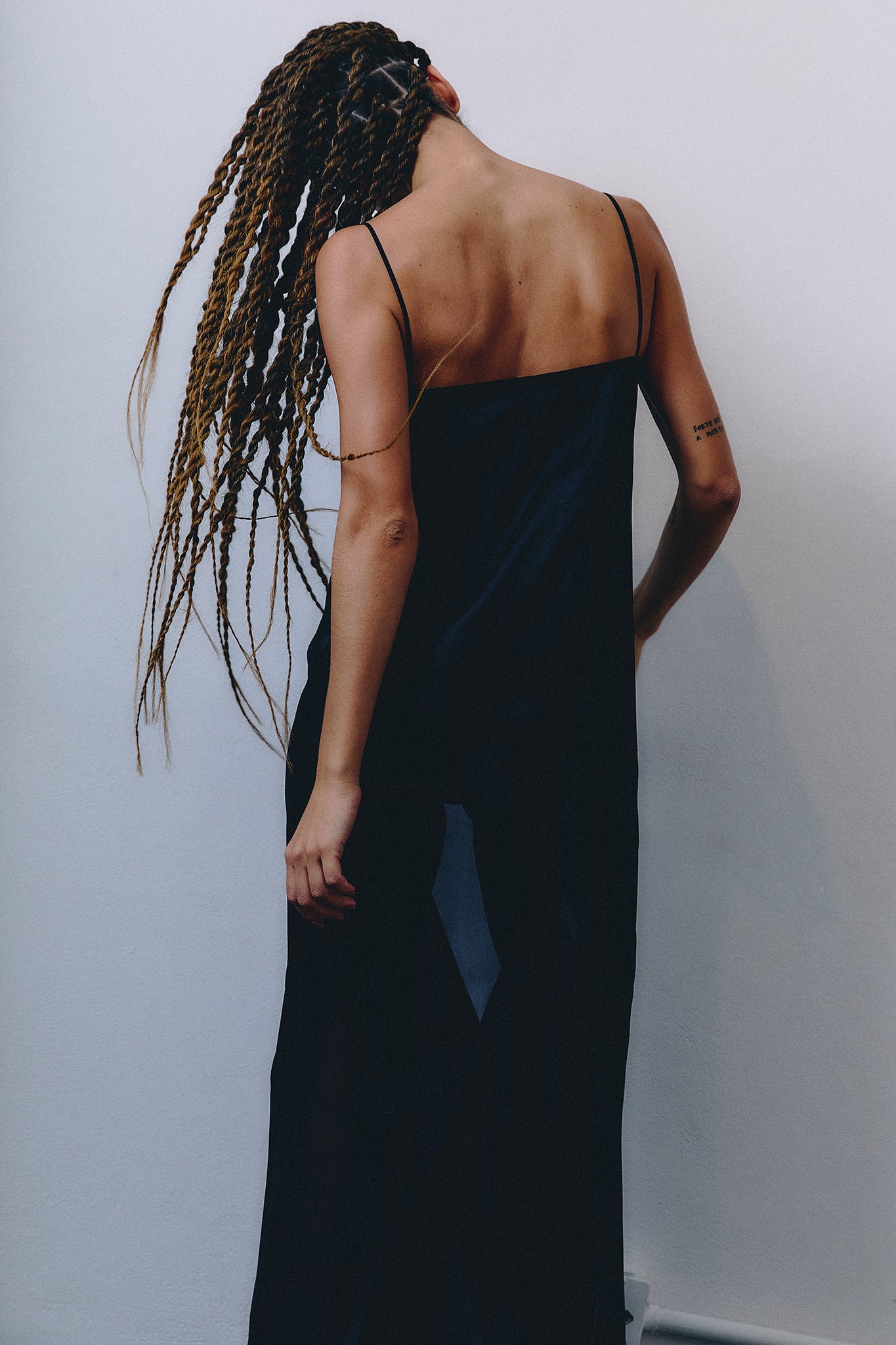 Vestido de Seda Losangos - Preto