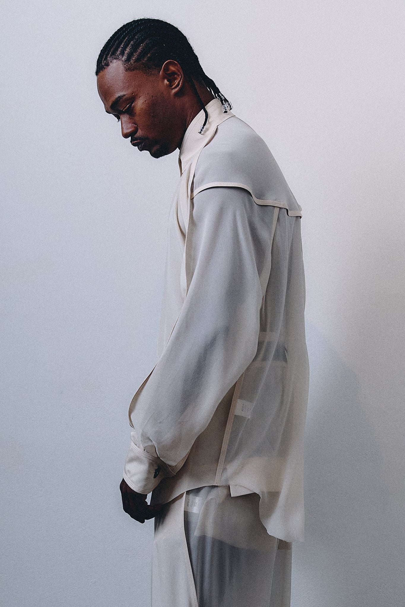 Camisa Seda Dupla - Off White