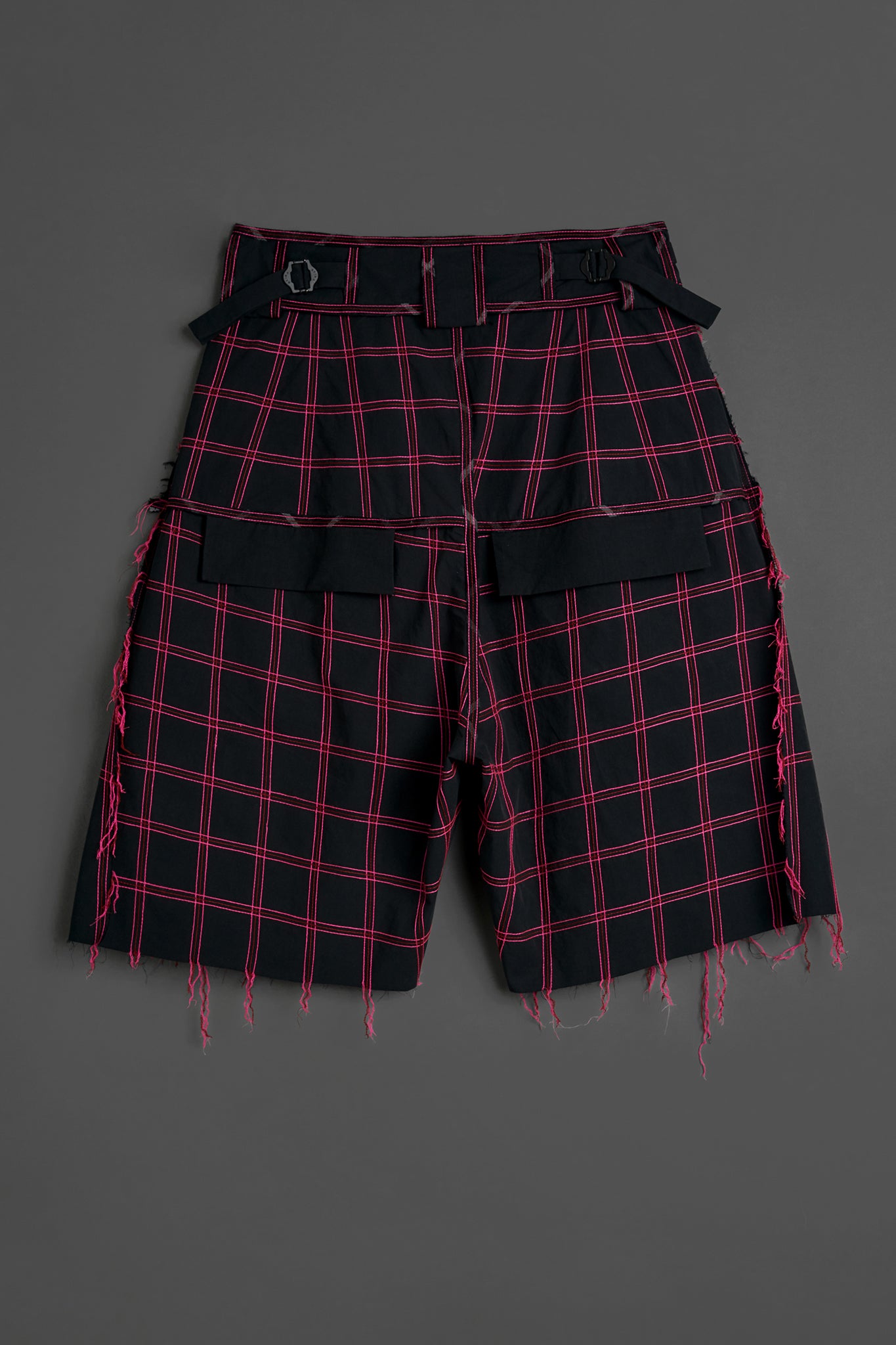 Short Plissado Algodão Pespontado - Rosa
