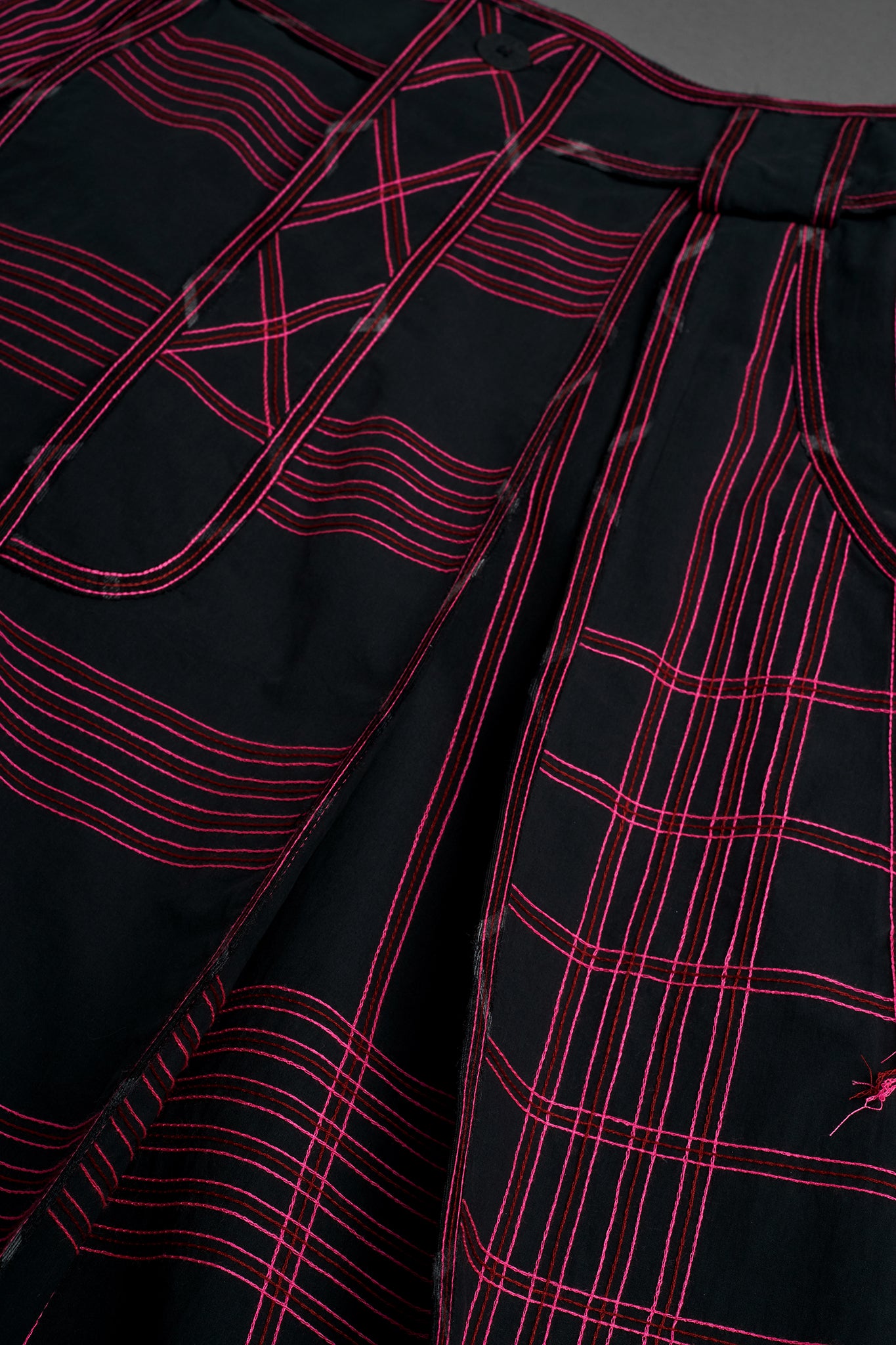 Short Plissado Algodão Pespontado - Rosa
