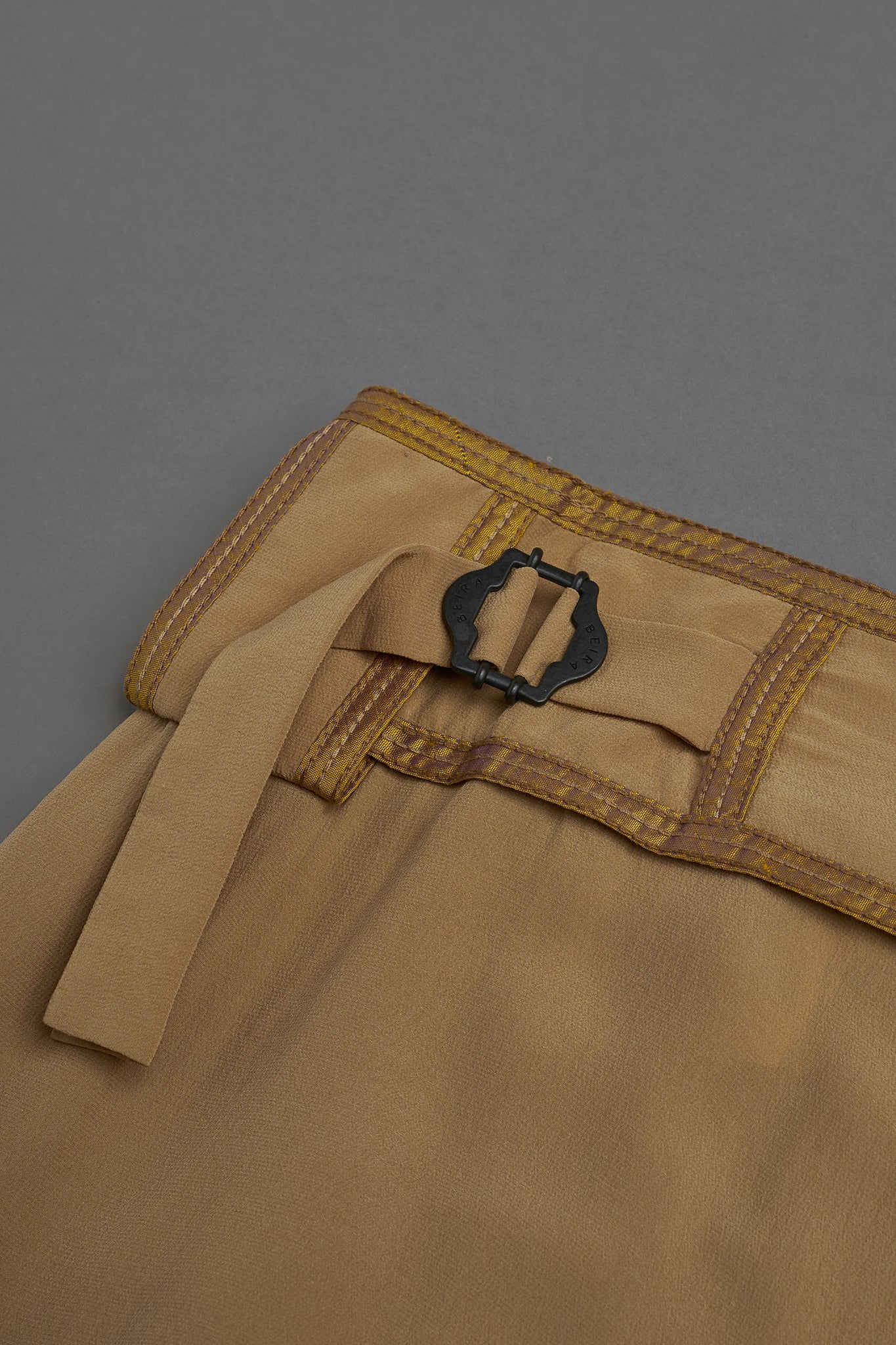 Calça Ampla Seda - Caramelo