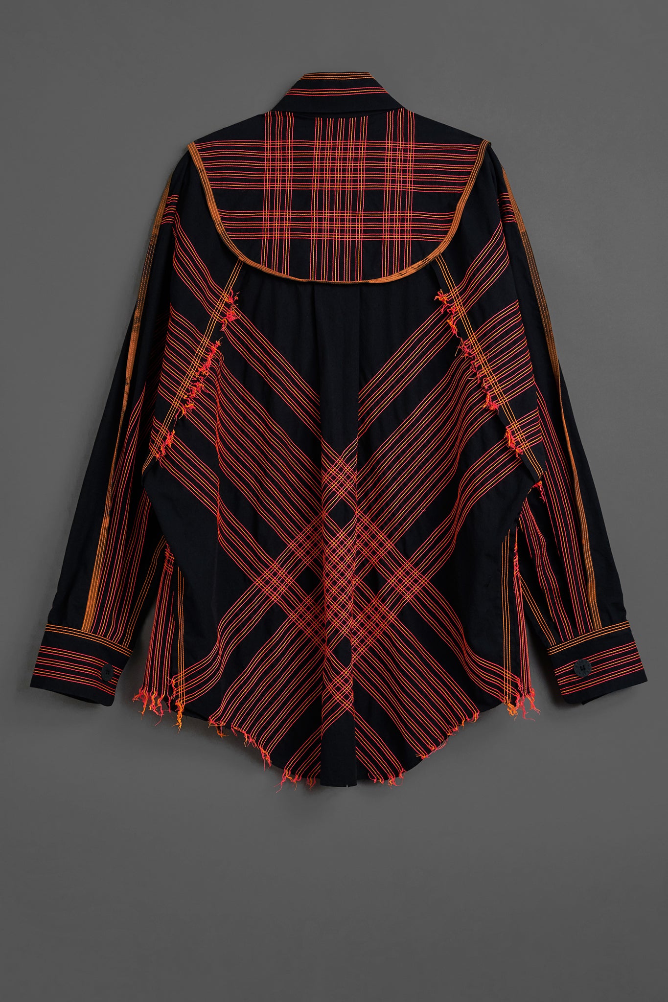 Overshirt Algodão Pespontada - Laranja Neon