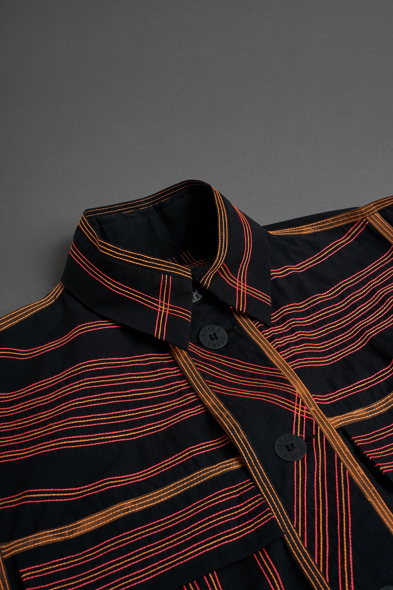 Overshirt Algodão Pespontada - Laranja Neon