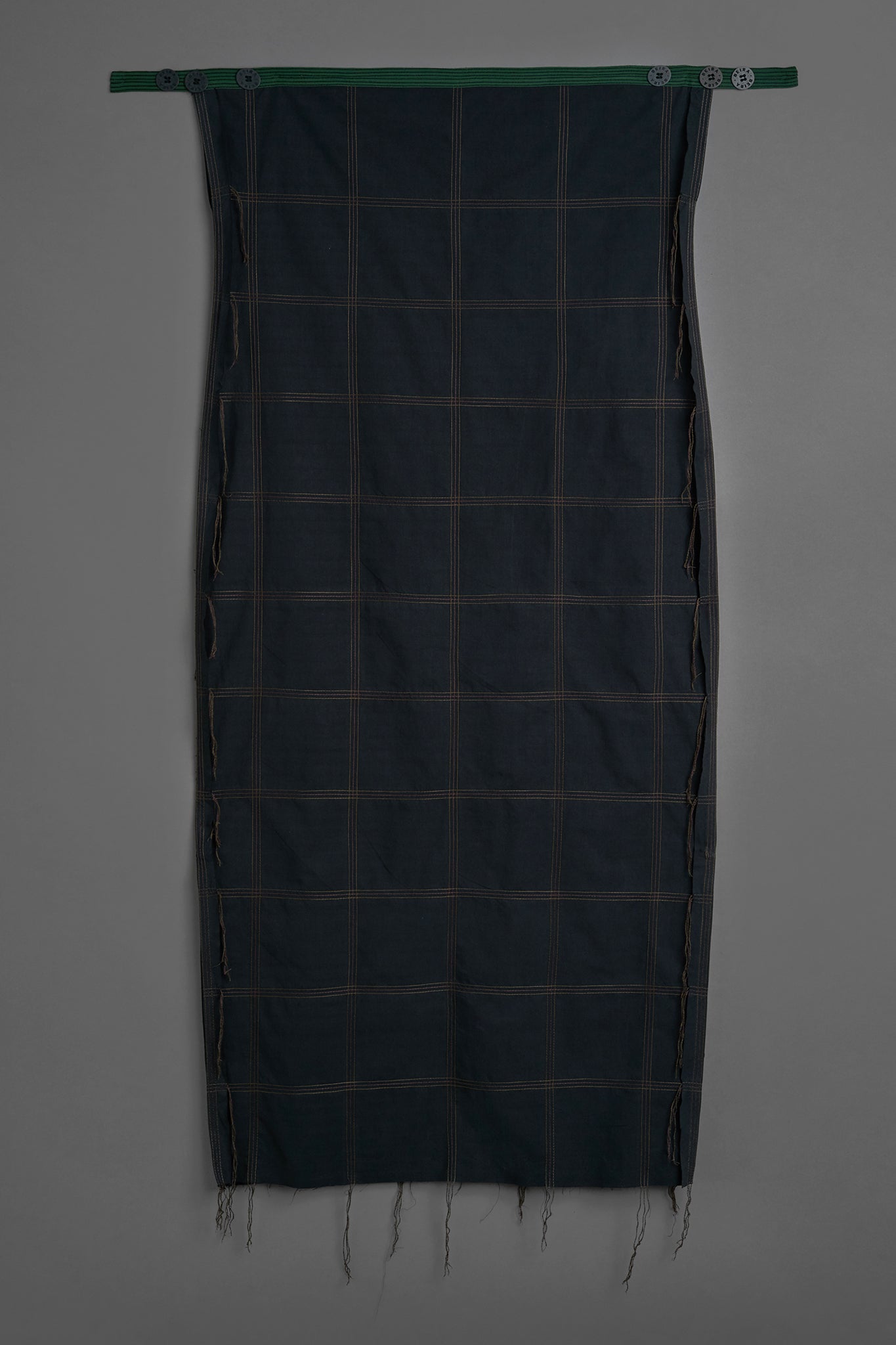 Vestido Bandeau Botões Algodão - Preto&Verde