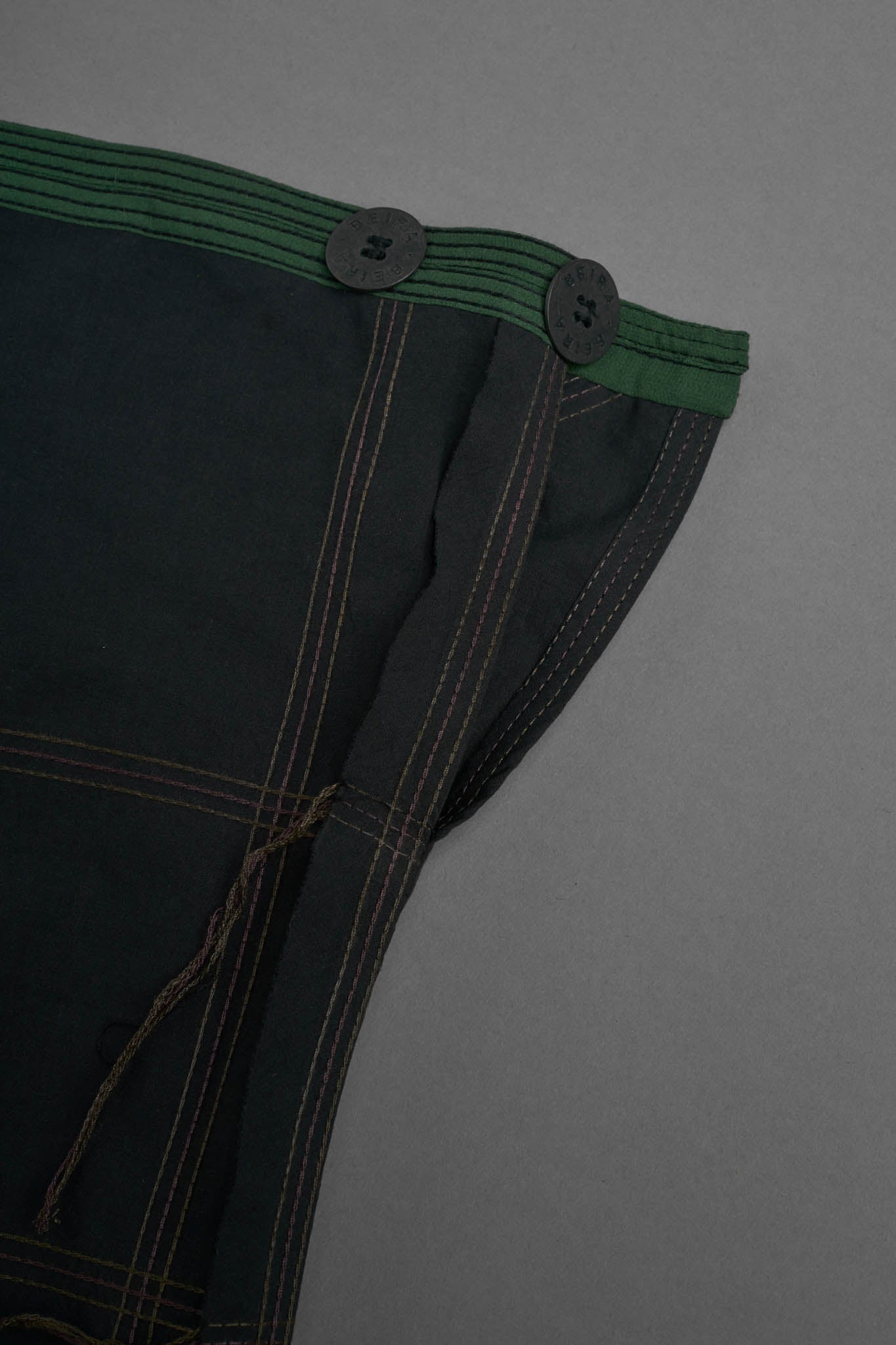 Vestido Bandeau Botões Algodão - Preto&Verde