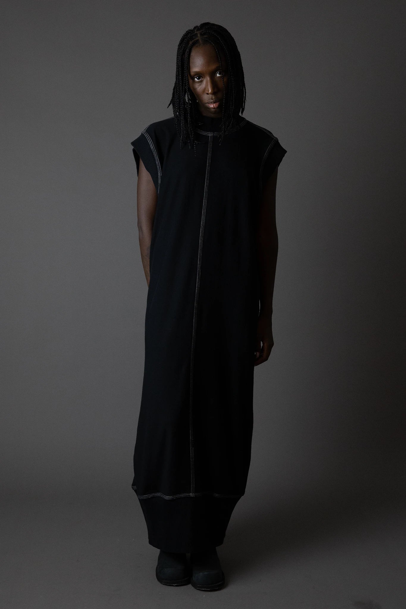 Vestido Regata Dupla Face de Algodão Tanguis - Preto