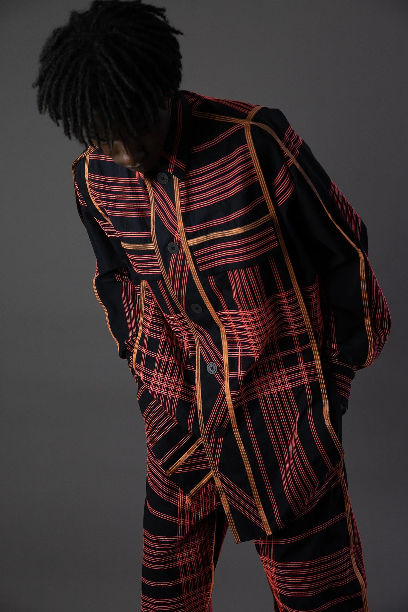 Overshirt Algodão Pespontada - Laranja Neon