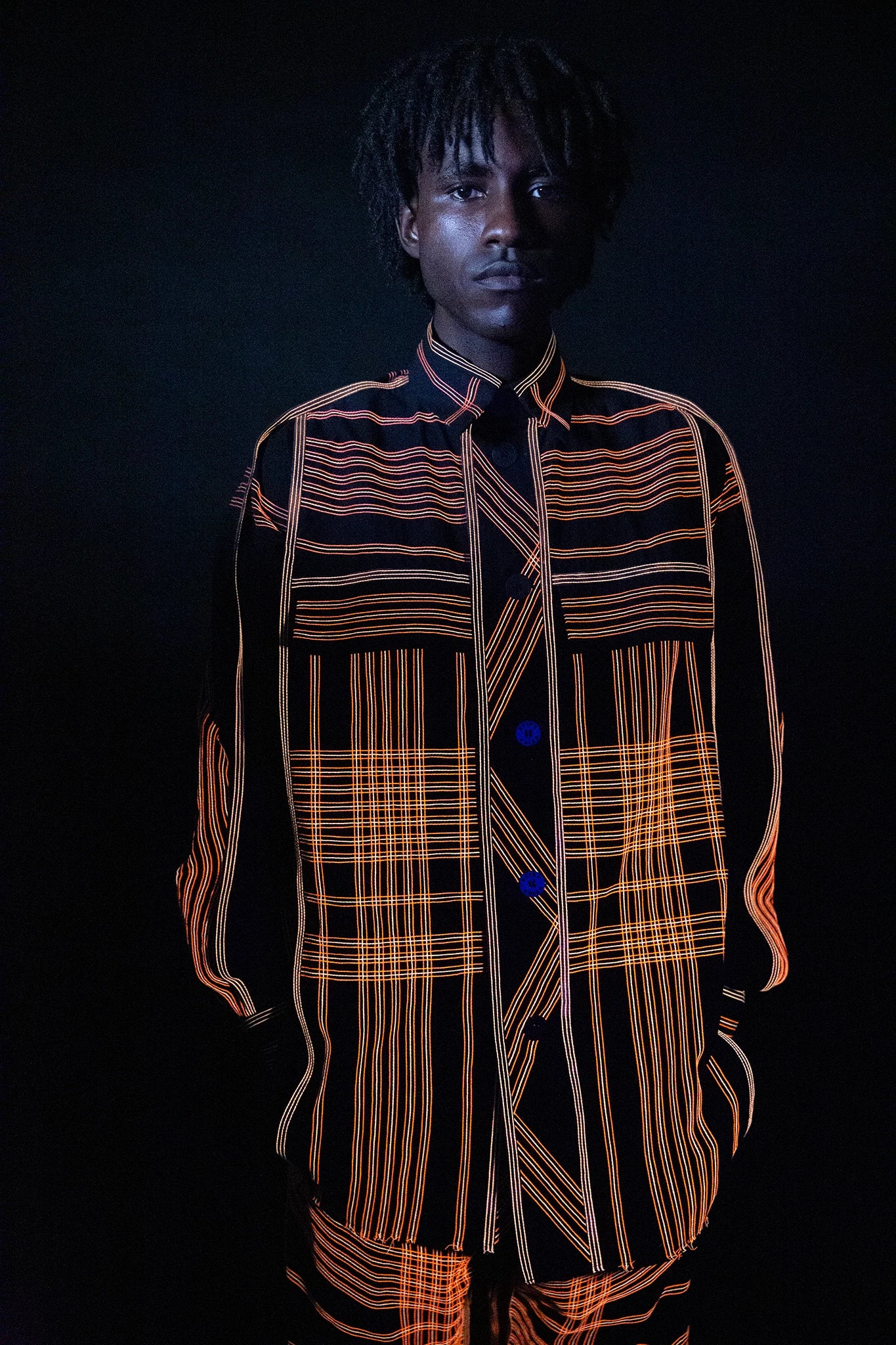 Overshirt Algodão Pespontada - Laranja Neon